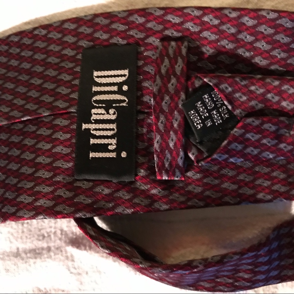 Three Set Red Patterned Silk 1(Poly) Ties - image 4